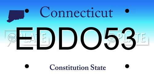 EDDO53 Connecticut License Plate