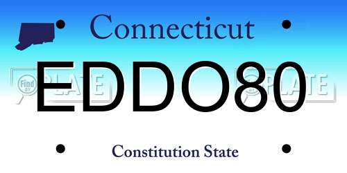 EDDO80 Connecticut License Plate