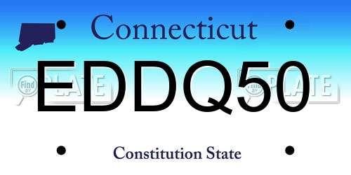EDDQ50 Connecticut License Plate