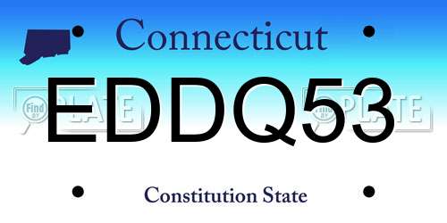 EDDQ53 Connecticut License Plate