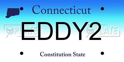 EDDY2 Connecticut License Plate