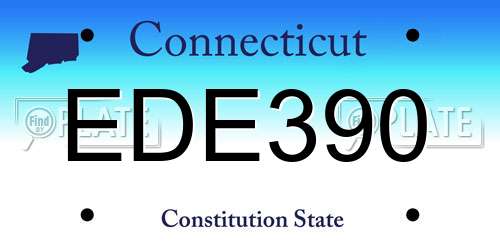 EDE390 Connecticut License Plate