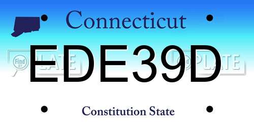 EDE39D Connecticut License Plate