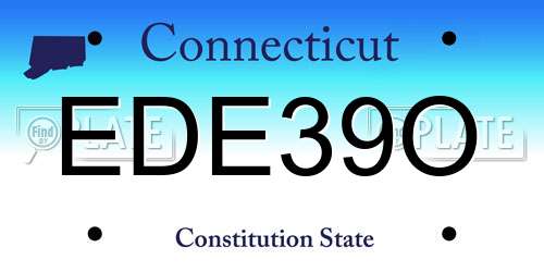 EDE39O Connecticut License Plate