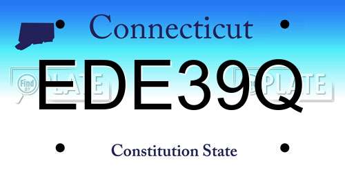 EDE39Q Connecticut License Plate