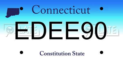 EDEE90 Connecticut License Plate
