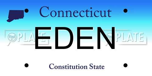 EDEN Connecticut License Plate