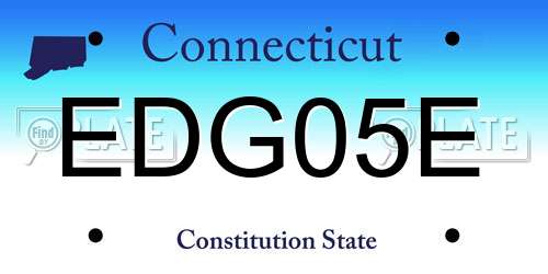 EDG05E Connecticut License Plate