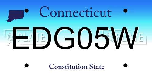EDG05W Connecticut License Plate
