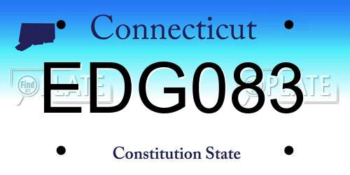 EDG083 Connecticut License Plate