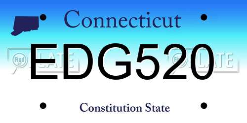 EDG520 Connecticut License Plate