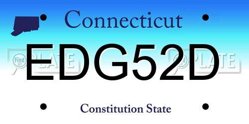 EDG52D Connecticut License Plate