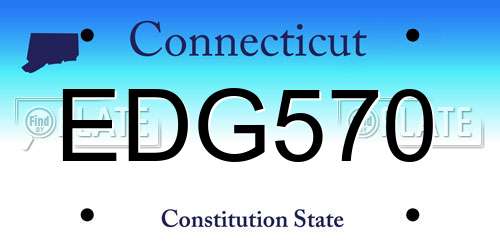 EDG570 Connecticut License Plate