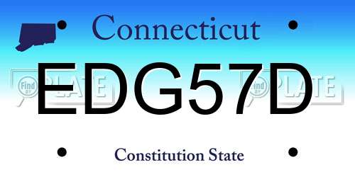 EDG57D Connecticut License Plate