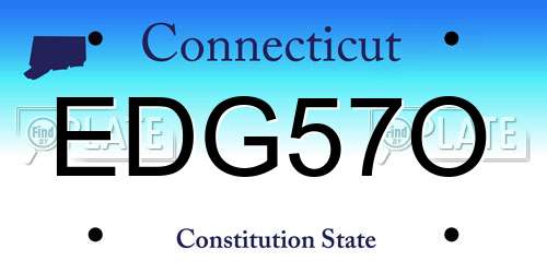 EDG57O Connecticut License Plate