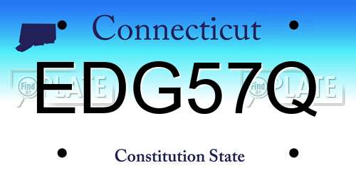 EDG57Q Connecticut License Plate
