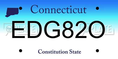 EDG82O Connecticut License Plate