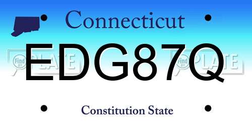 EDG87Q Connecticut License Plate