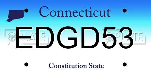 EDGD53 Connecticut License Plate