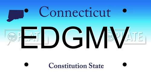EDGMV Connecticut License Plate