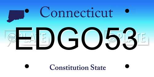 EDGO53 Connecticut License Plate