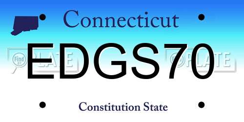 EDGS70 Connecticut License Plate