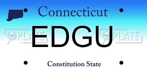 EDGU Connecticut License Plate