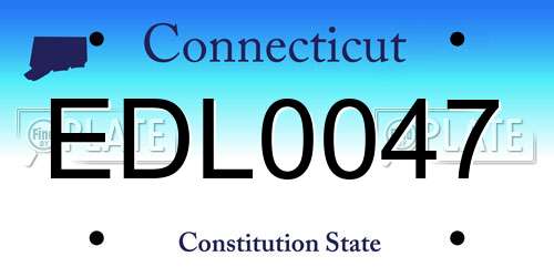 EDL0047 Connecticut License Plate