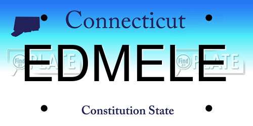 EDMELE Connecticut License Plate