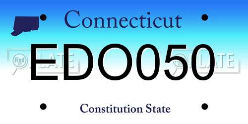EDO050 Connecticut License Plate