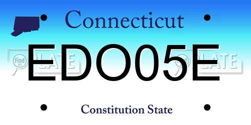 EDO05E Connecticut License Plate