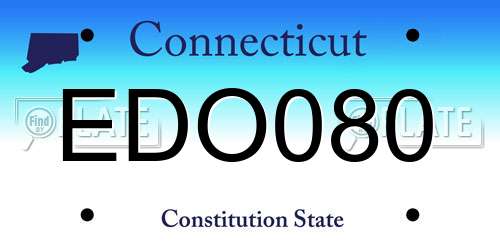 EDO080 Connecticut License Plate