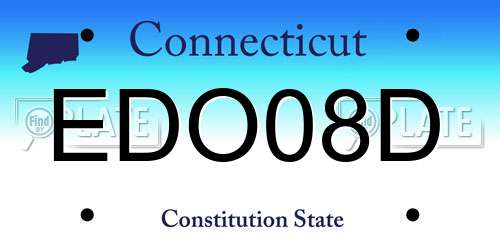 EDO08D Connecticut License Plate