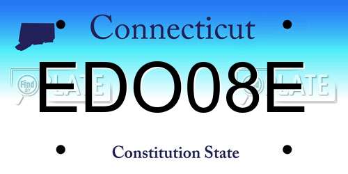 EDO08E Connecticut License Plate