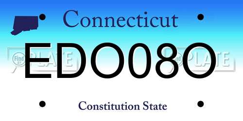 EDO08O Connecticut License Plate