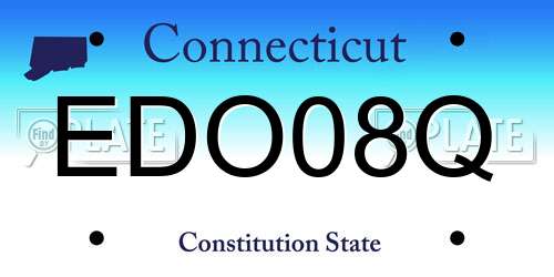 EDO08Q Connecticut License Plate
