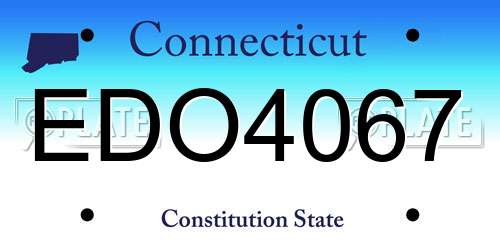 EDO4067 Connecticut License Plate