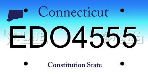EDO4555 Connecticut License Plate