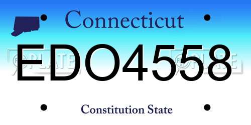 EDO4558 Connecticut License Plate