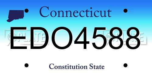 EDO4588 Connecticut License Plate