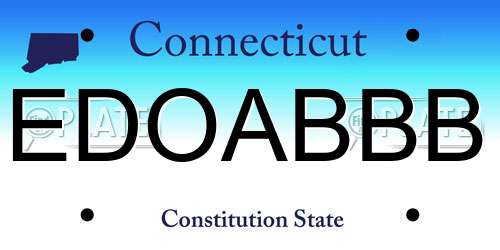 EDOABBB Connecticut License Plate