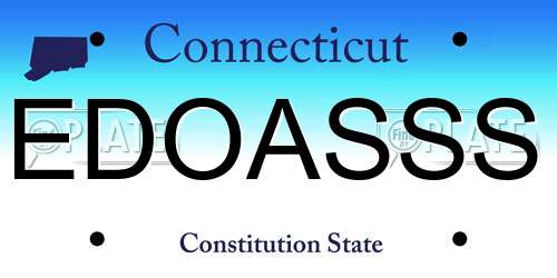 EDOASSS Connecticut License Plate