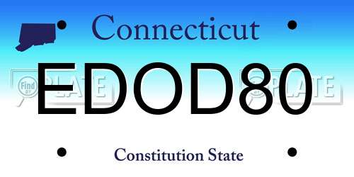EDOD80 Connecticut License Plate