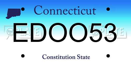 EDOO53 Connecticut License Plate