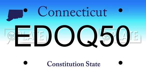 EDOQ50 Connecticut License Plate