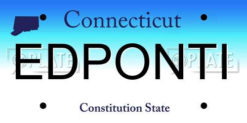 EDPONTI Connecticut License Plate