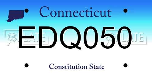 EDQ050 Connecticut License Plate