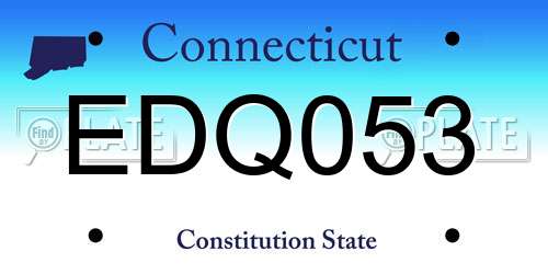 EDQ053 Connecticut License Plate