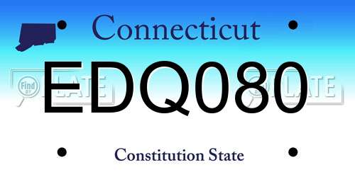 EDQ080 Connecticut License Plate