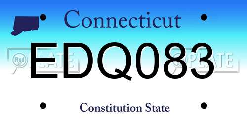 EDQ083 Connecticut License Plate